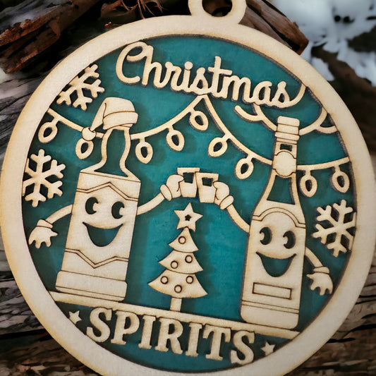 Funny and naughty laser cut multi layer poplar wood Christmas ornaments