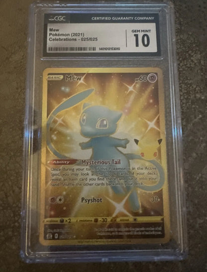 Mew 025/025 Gold Full Art Celebrations 2021 Pokemon Card CGC 10 GEM MINT