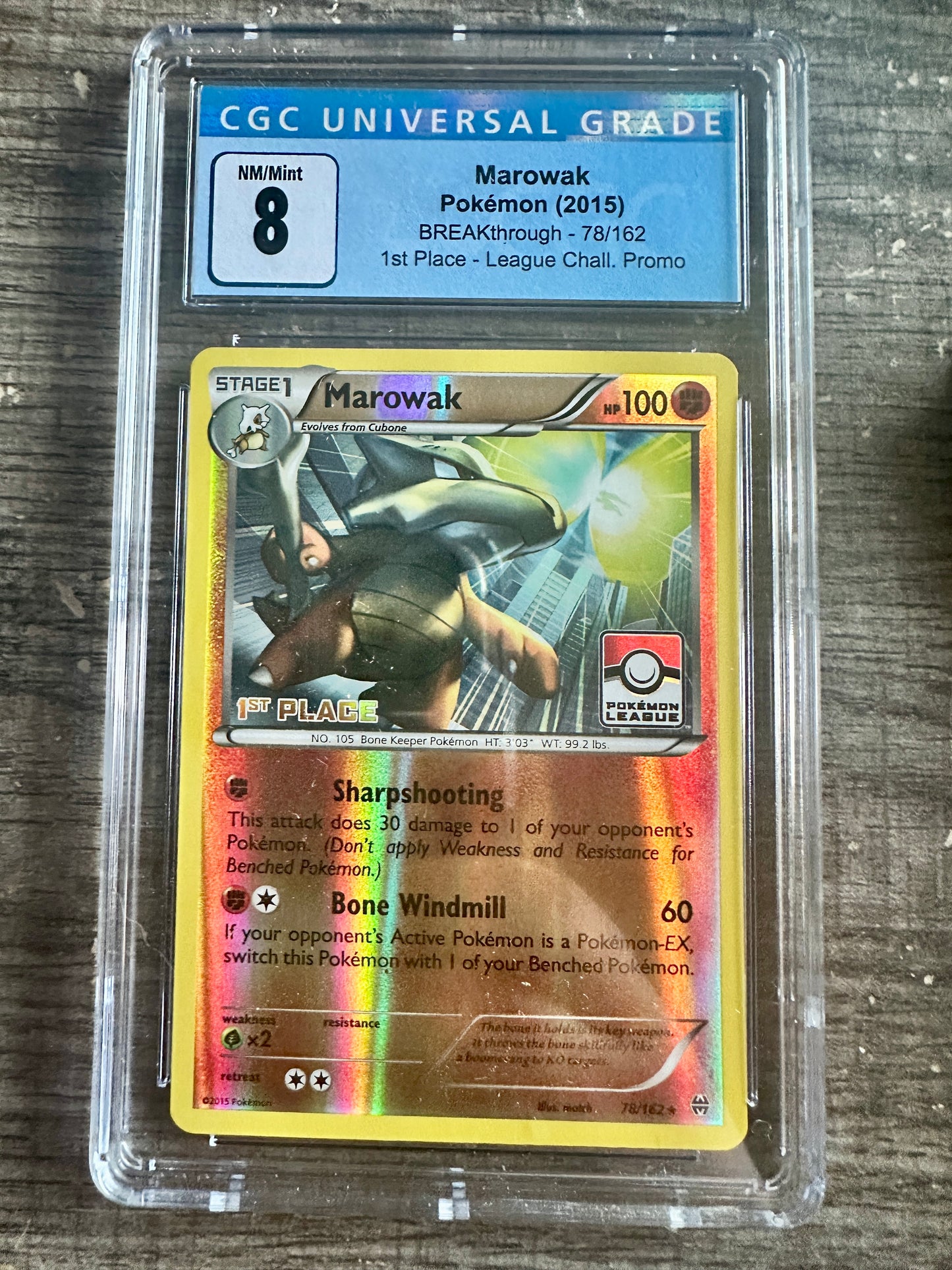 2015 Pokémon Marowak BREAKthrough 78/162 - 1st Place League Challenge Promo Card