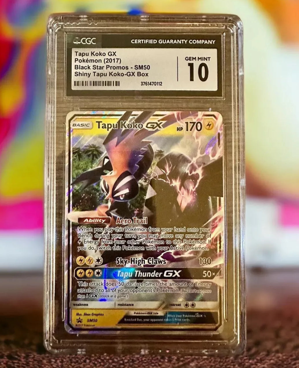 2017 Pokemon Sun & Moon Shiny Tapu Koko GX Black Star Promo SM50 CGC Graded 10